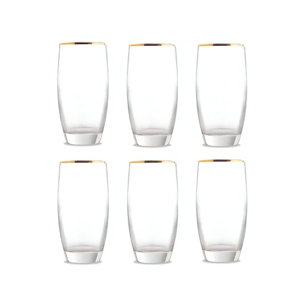 Set 6 Vasos Agua Bebida Cóctel Vidrio 460 Ml Transparente image number 0.0