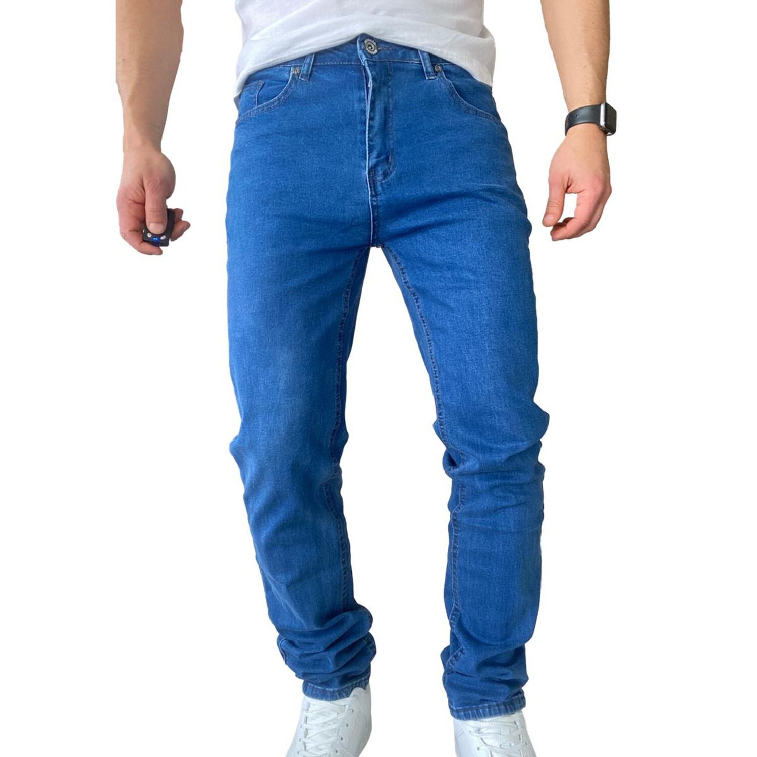 Jeans Hombre Elasticados Slim Fit Azul Medio image number 0.0