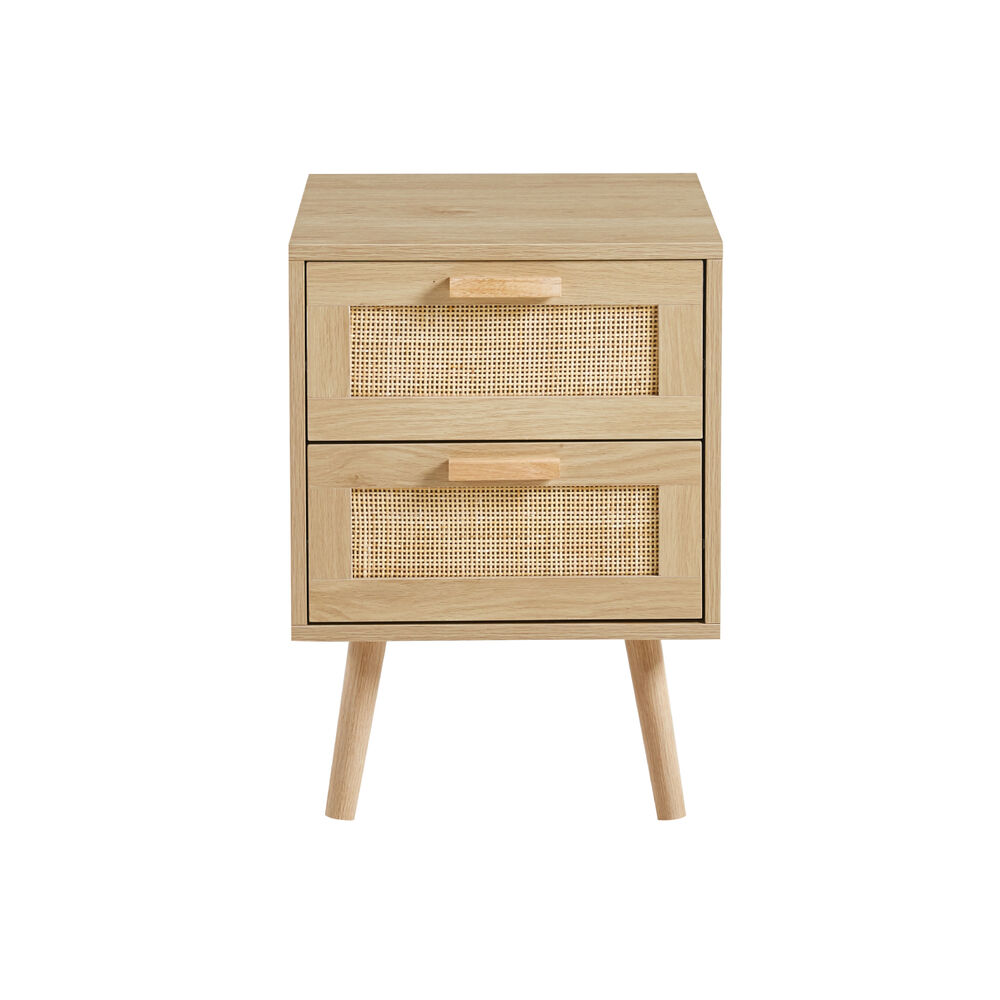 Velador Dormitorio Madera Wood Rattan Claros image number 0.0
