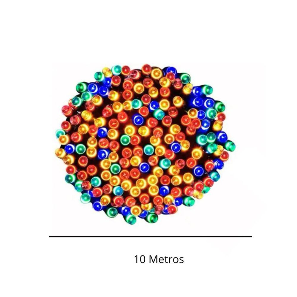 Luces De Exteriores 100 Led Multicolor Con Panel Solar 10 Metros image number 3.0