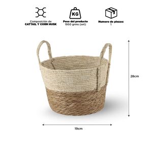 Set Dos Canastos Organizadores Con Asas Bicolor