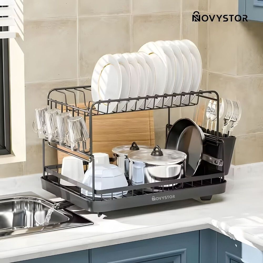 Secaplatos Escurridor Acero Inoxidable De 2 Niveles +drenaje image number 7.0