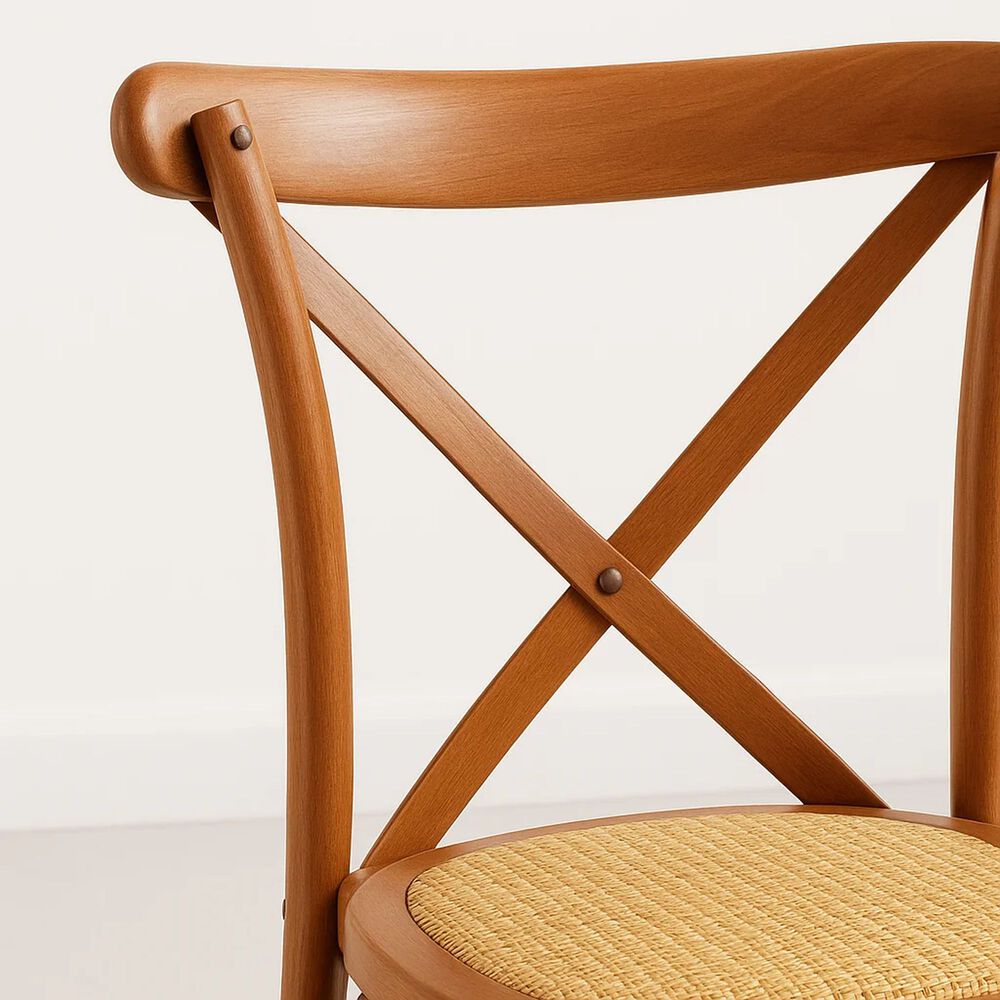 Silla Crossback Madera Rattan Natural image number 5.0
