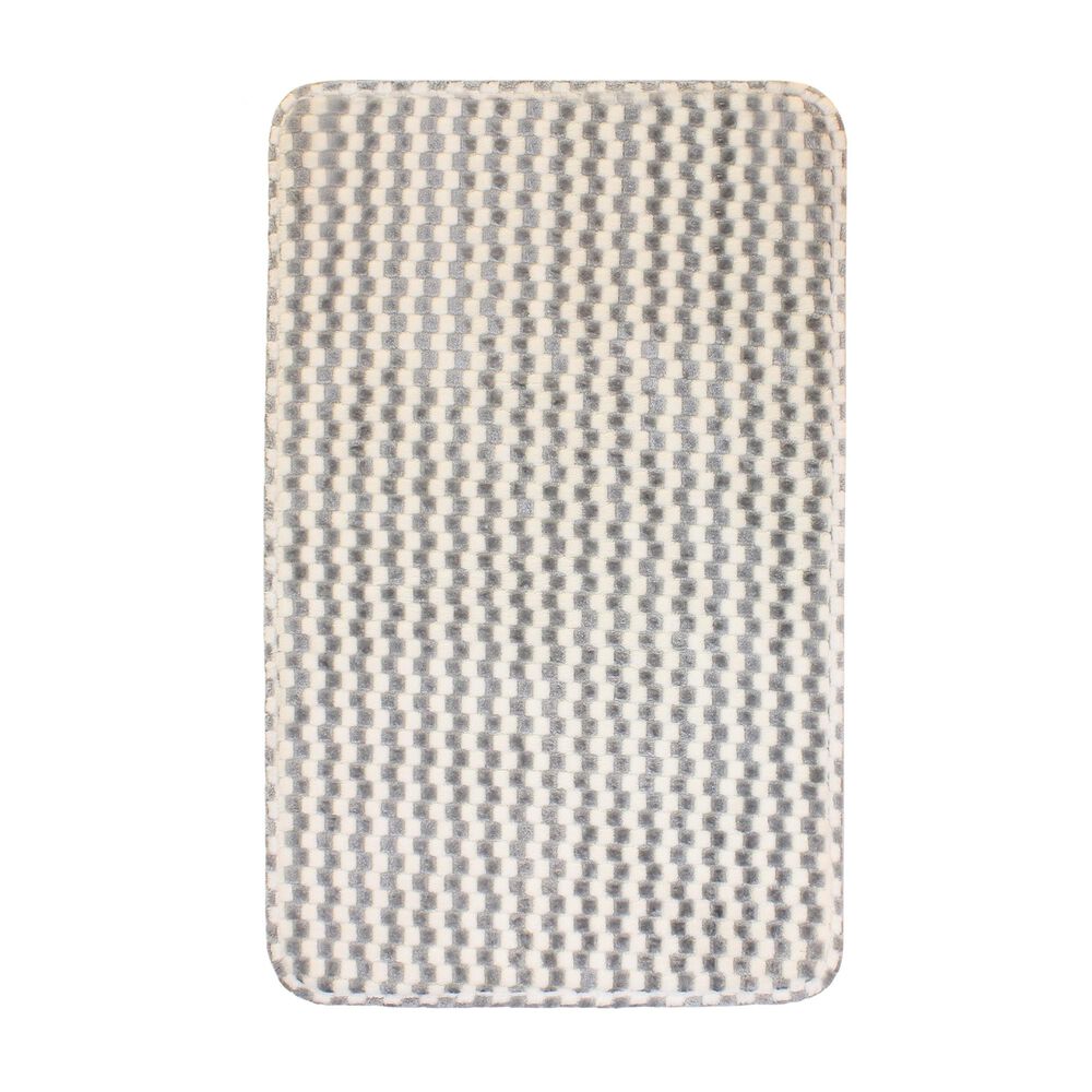 Alfombra De Ba&ntilde;o Nautica Home Memory Foam 50x80 Cm Cuadros Silver image number 3.0