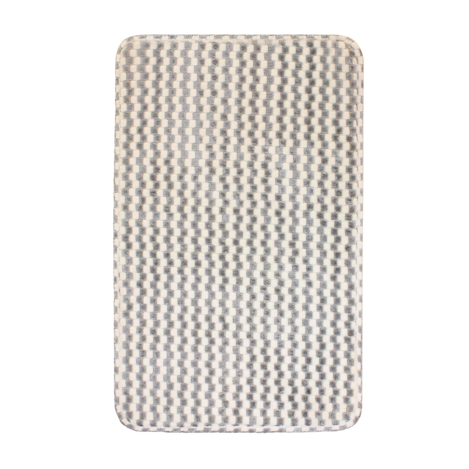 Alfombra De Ba&ntilde;o Nautica Home Memory Foam 50x80 Cm Cuadros Silver image number 3.0