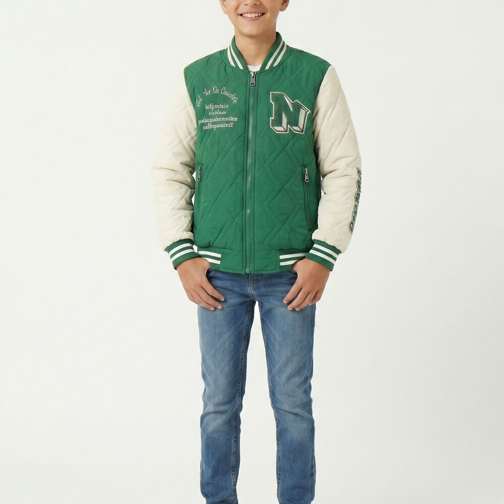 Chaqueta Varsity Bomber Acolchada Capucha Urbana Desmontable image number 2.0