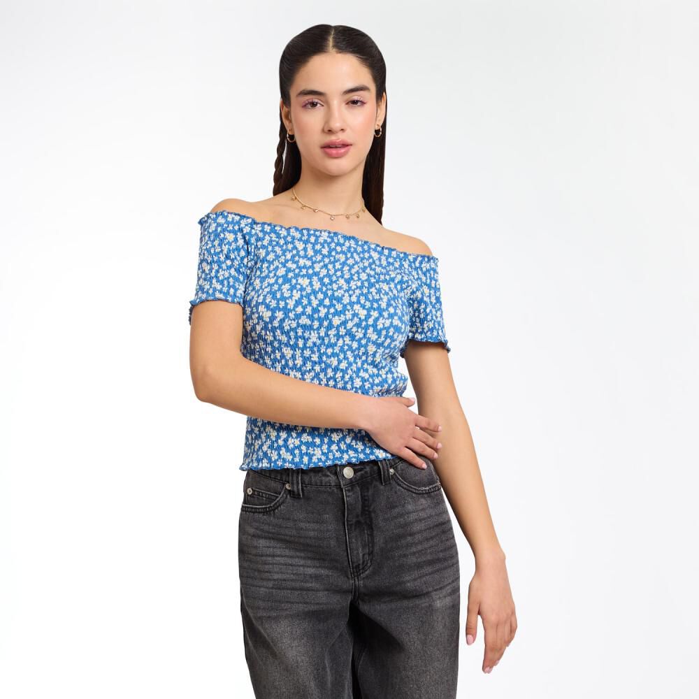 Polera Crop Panal Manga Corta Cuello Recto Mujer Freedom image number 0.0
