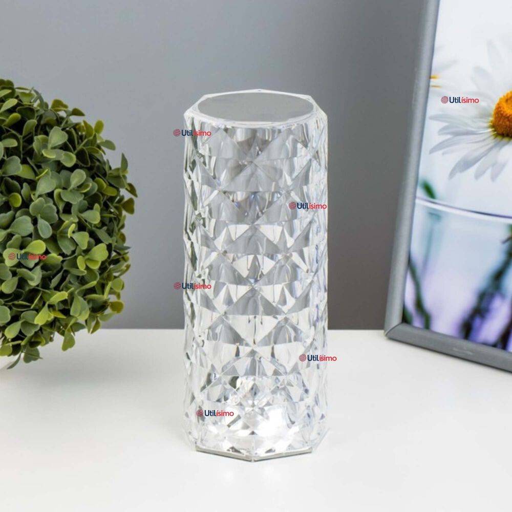L&aacute;mpara Cristal T&aacute;ctil Usb Transparente Para Mesa image number 0.0