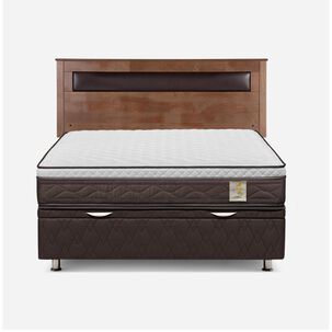 Cama Ba&uacute;l Rosen New Style 4 / 2 Plazas / Base Normal + Respaldo Ferrara