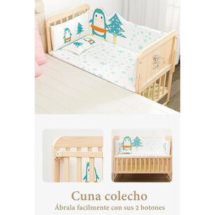 Cuna Colecho Madera Packplay Mudador Etapas Azul Lubabycas
