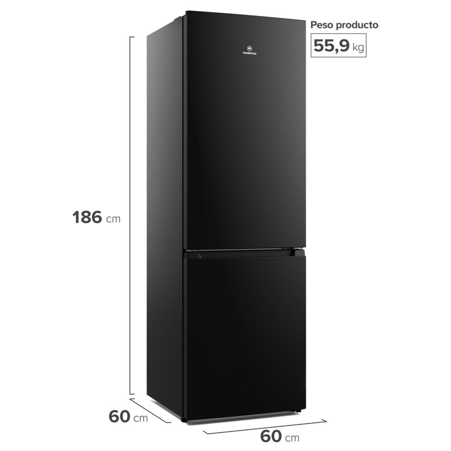 Refrigerador Bottom Freezer Mademsa Mi60b / No Frost / 293 Litros / C image number 2.0
