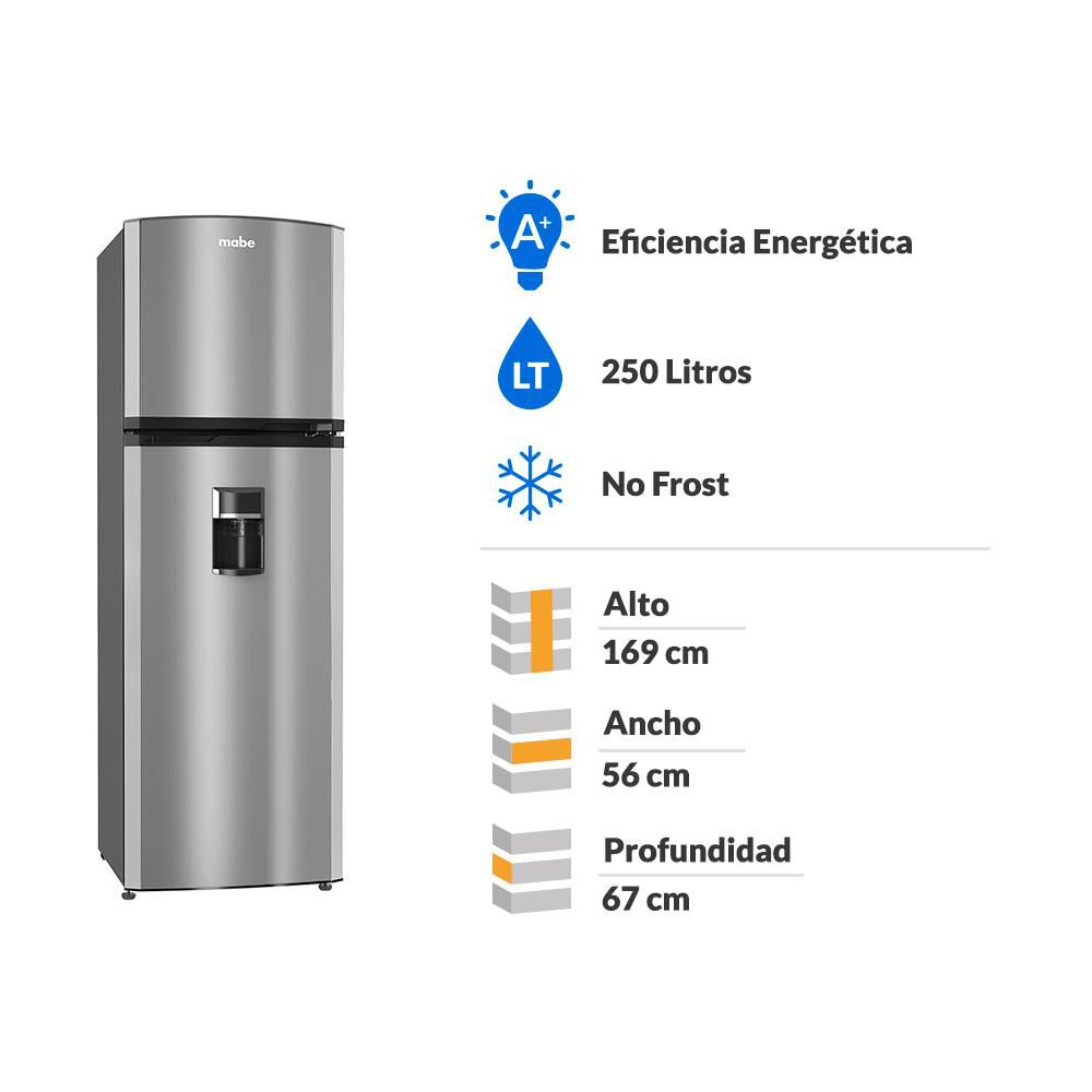 Refrigerador Top Freezer Mabe RMA255PYUU / No Frost  / 250 Litros / A+ image number 1.0