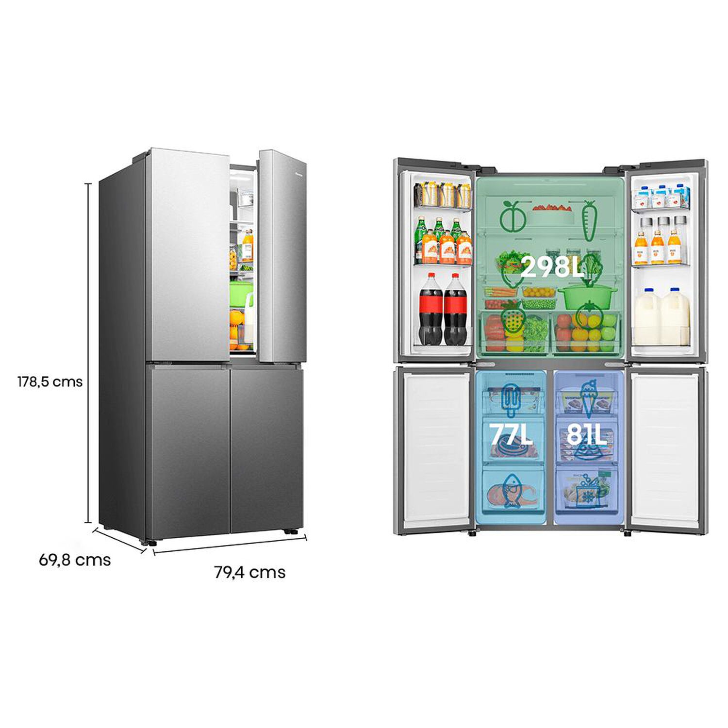 Refrigerador Side By Side Hisense RQ5P470NECF / No Frost / 456 Litros / A+ image number 2.0