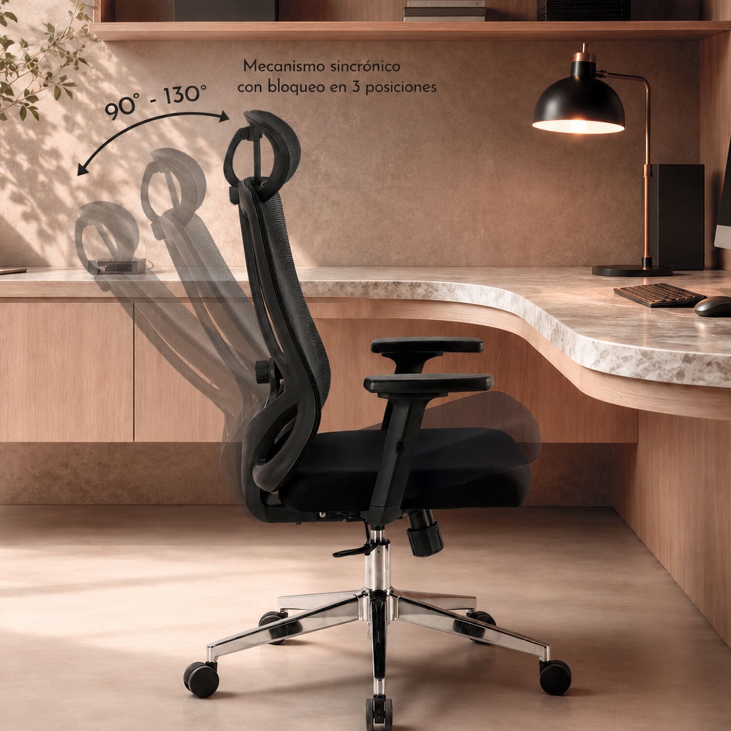 Silla Escritorio Ergon&oacute;mica Apoyo Lumbar Zyron Elite image number 3.0