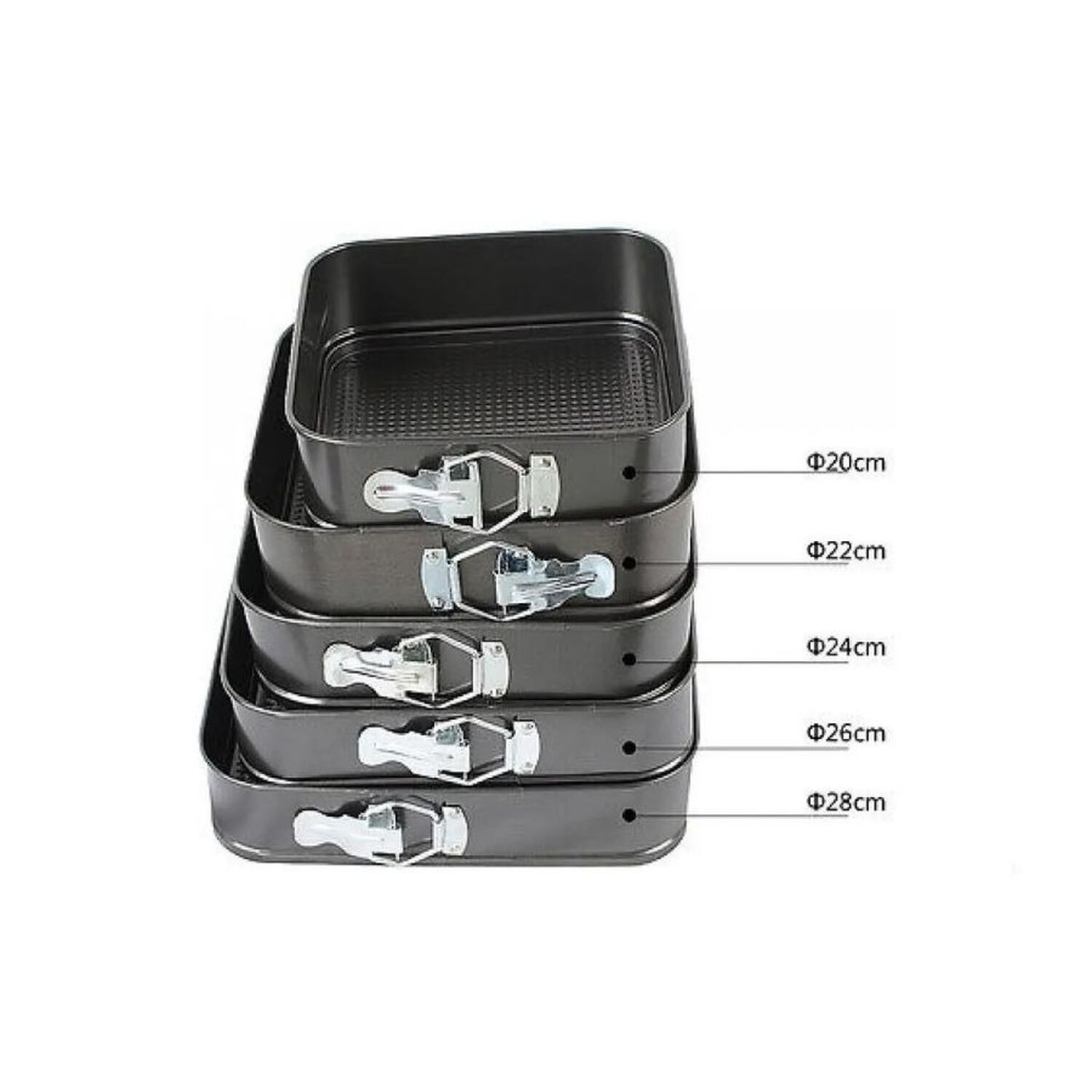 Set 5 Moldes Cuadrados Desmontables Antiadherentes Para Tortas Y Reposter&iacute;a image number 1.0