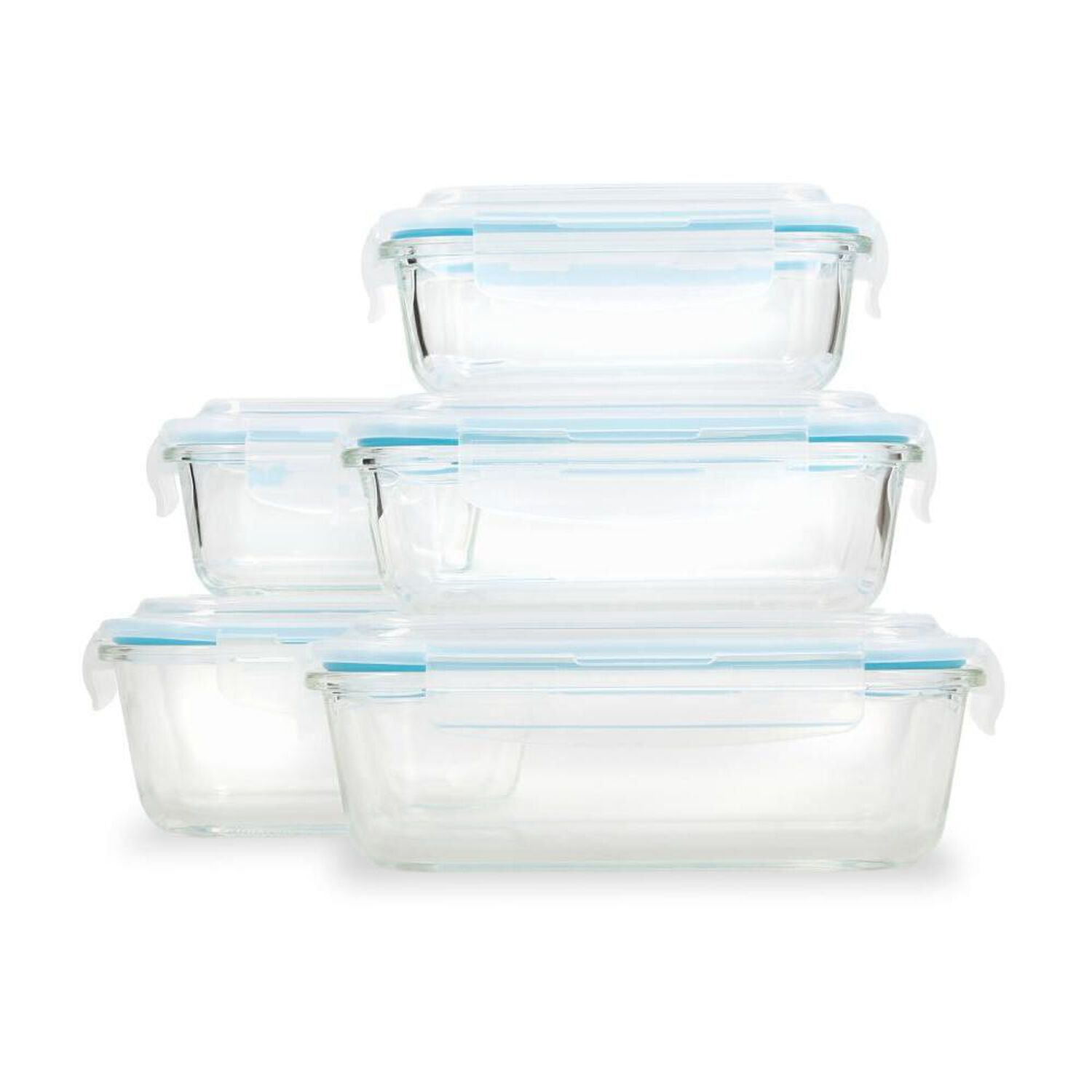 Set De Fuentes De Vidrio Herm&eacute;tico Casaideal Con Tapa / 10 Piezas image number 0.0