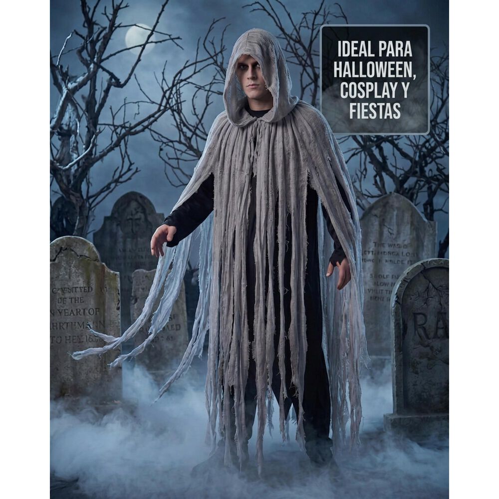 Disfraz Cosplay Capa De Terror Con Capucha Tunica Halloween Hollow Knight Anubis Momia image number 7.0