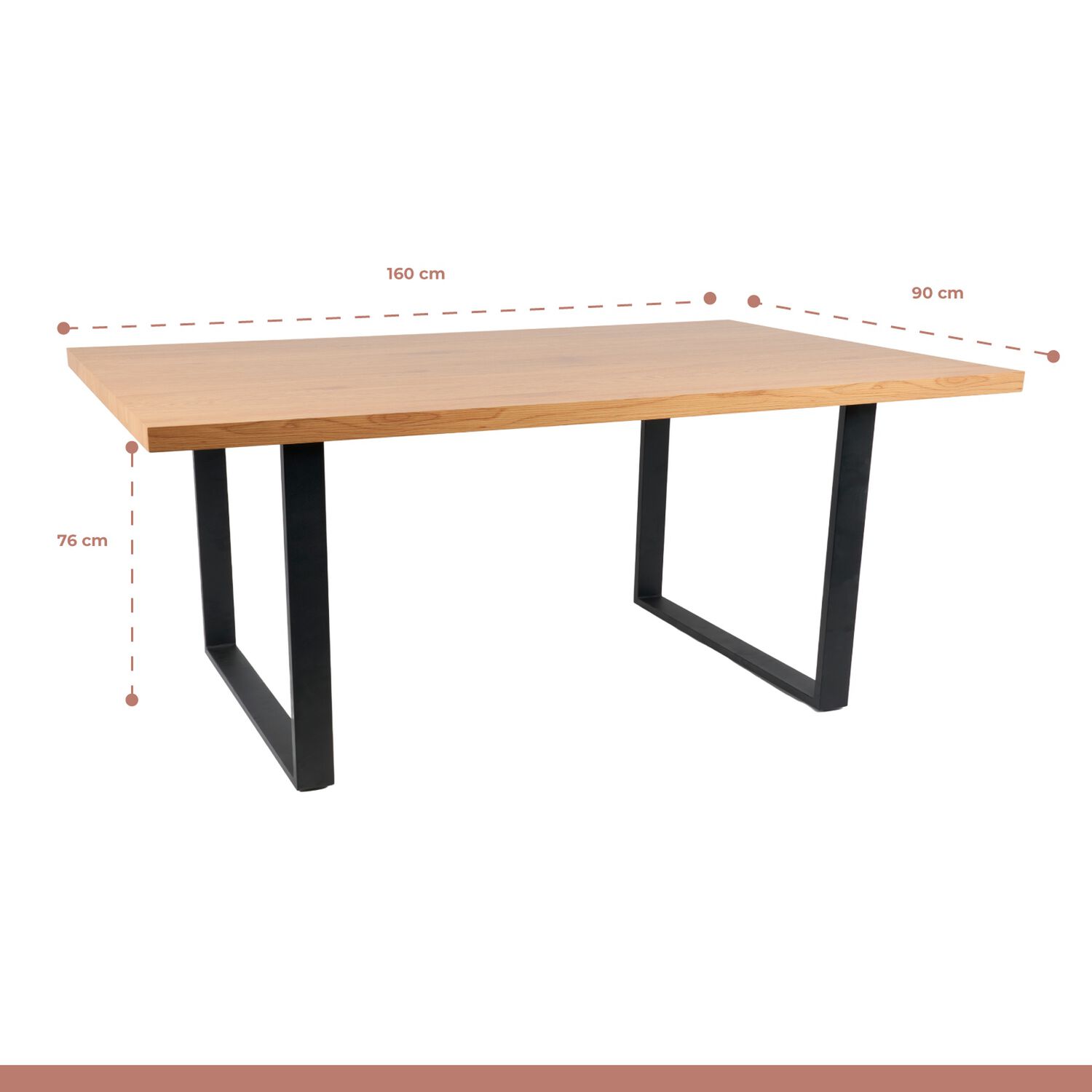 Comedor Estilo Industrial 160x90 Madera Clara + 6 Sillas Tolix Negras Con Asiento De Madera Clara image number 4.0