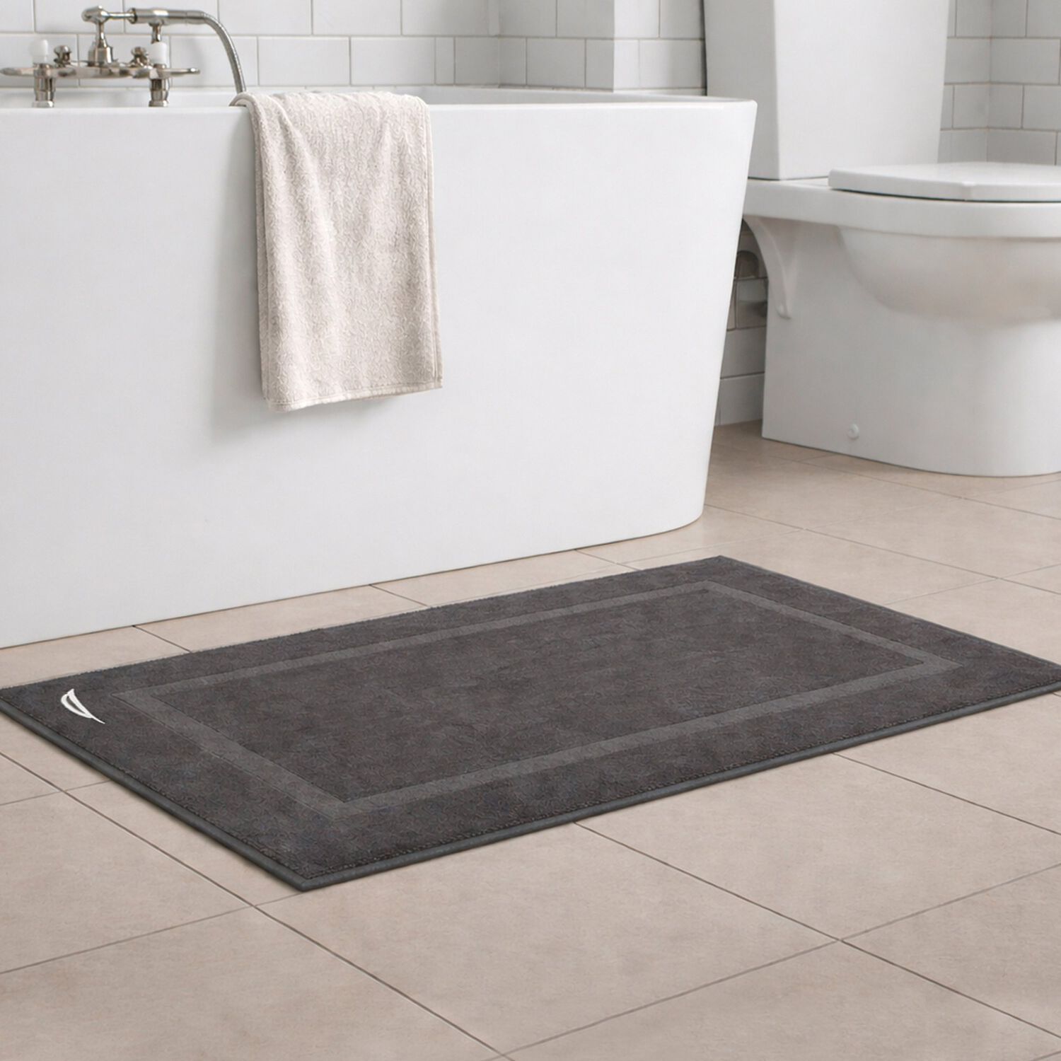 Toalla De Piso Signature Nautica Home 100% Algod&oacute;n 45x76cm Gris Oscuro image number 0.0