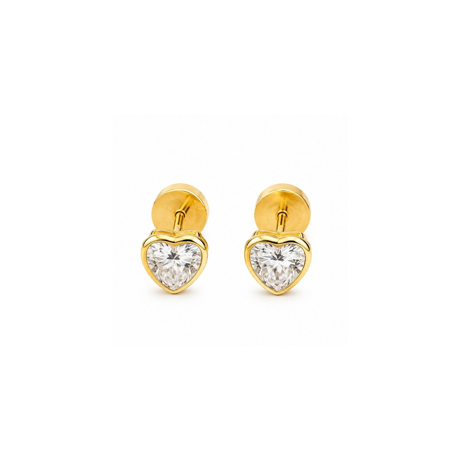 Aros Abridores Coraz&oacute;n 6mm Oro 18k Tope A Presi&oacute;n Ni&ntilde;as Jovenes image number 3.0