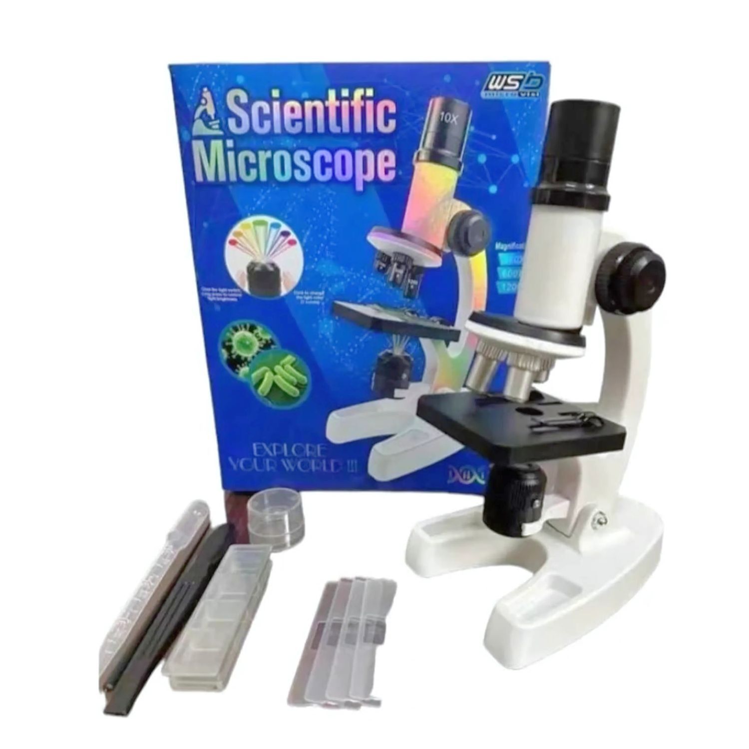 Microscopio Para Ni&ntilde;os Con Luz 100x A 450x Con Accesorios image number 1.0