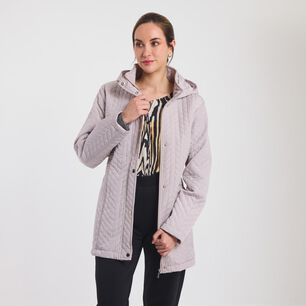 Parka Diseño Quilt Cuello Alto Con Capucha Mujer Lesage