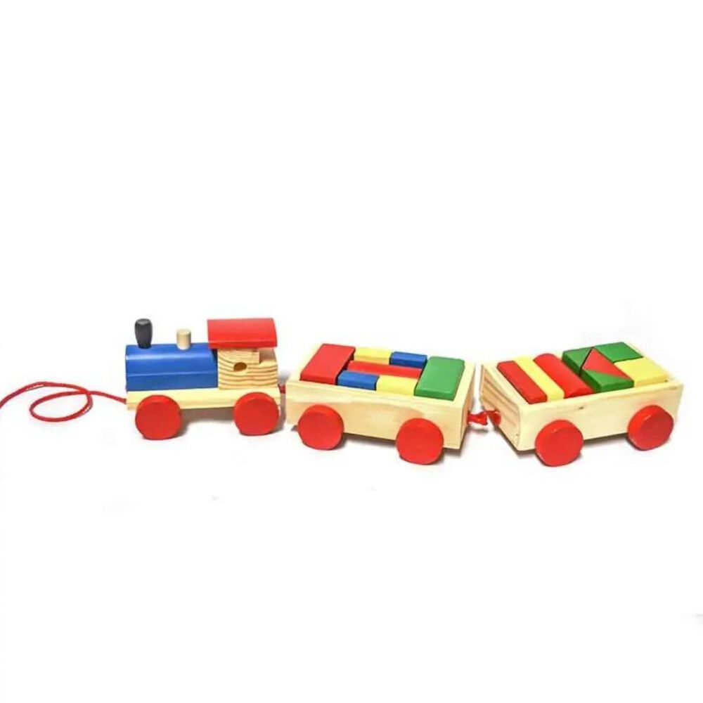 Tren De Madera Con Figuras Geométricas De 30 Cm Para Niños image number 2.0