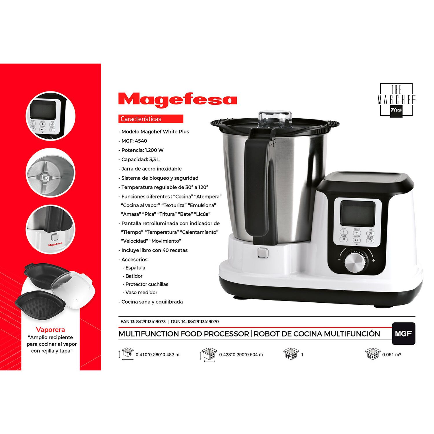 Robot De Cocina Magefesa Magchef White Mgf4540 image number 2.0