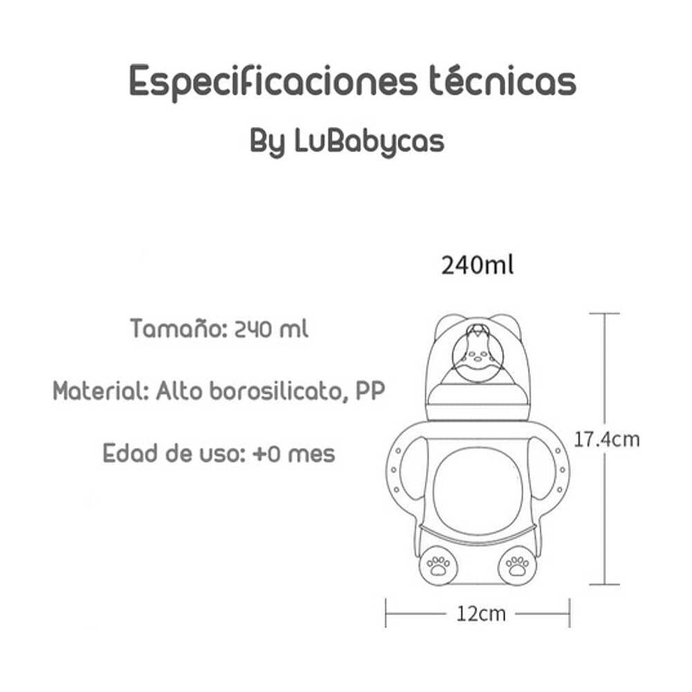 Mamaderas Con Chupetes Y Protector Lubabycas Rosada image number 6.0