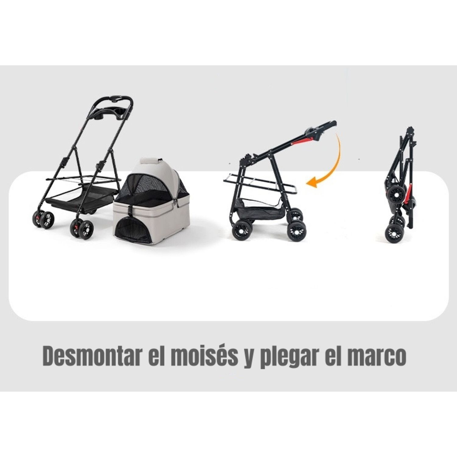 Coche Para Mascotas Perros Gatos 2 En 1 Lubabycas Rosado image number 3.0