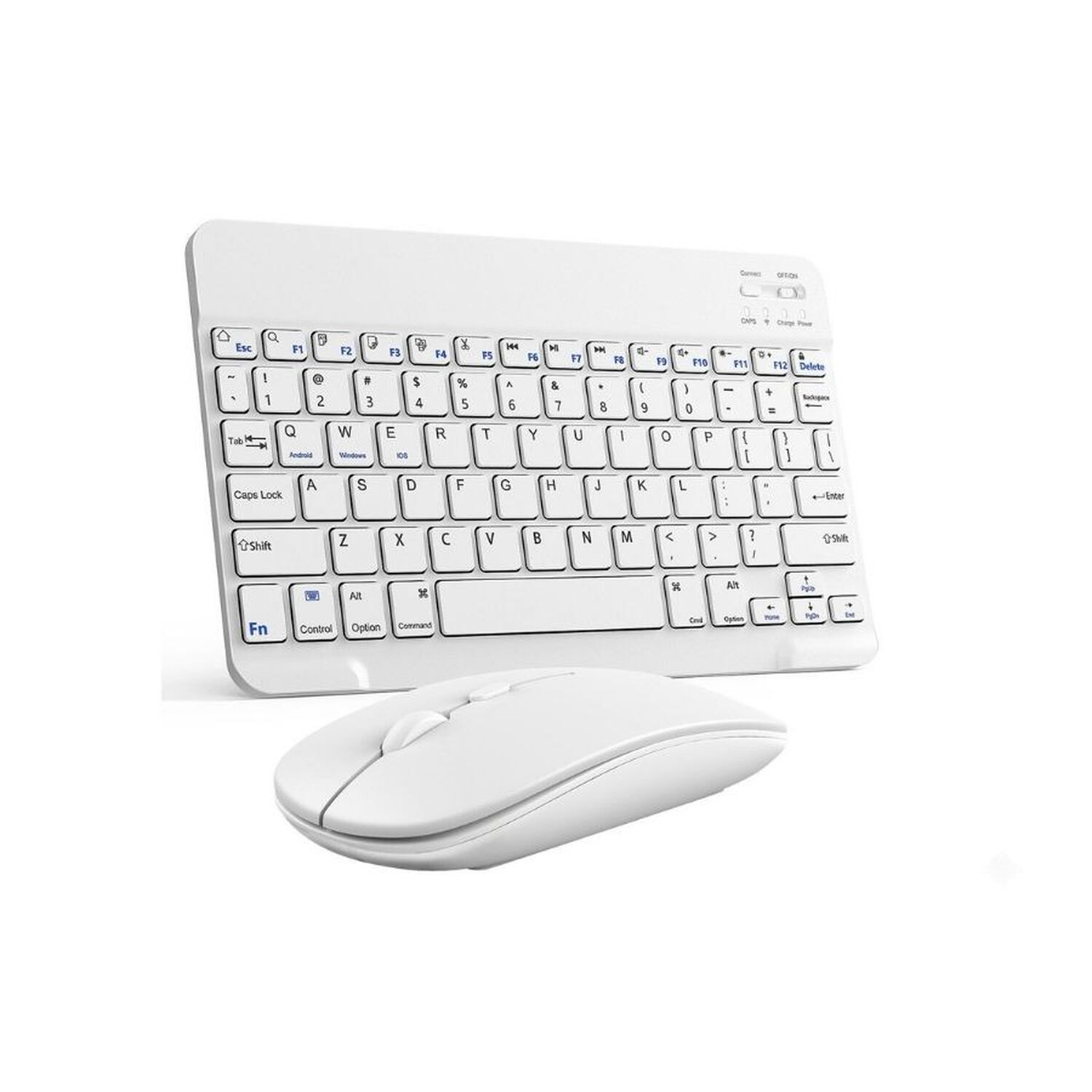 Kit Teclado Y Mouse Inal&aacute;mbrico Bluetooth Recargable Combo Blanco image number 0.0