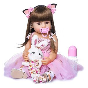 Mu&ntilde;eca Reborn Realista 55cm De Silicona Con Accesorios