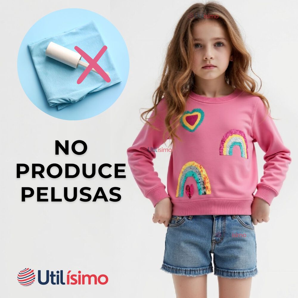 Poler&oacute;n Ni&ntilde;a Manga Larga 100% Algod&oacute;n Fucsia Arcoiris image number 5.0