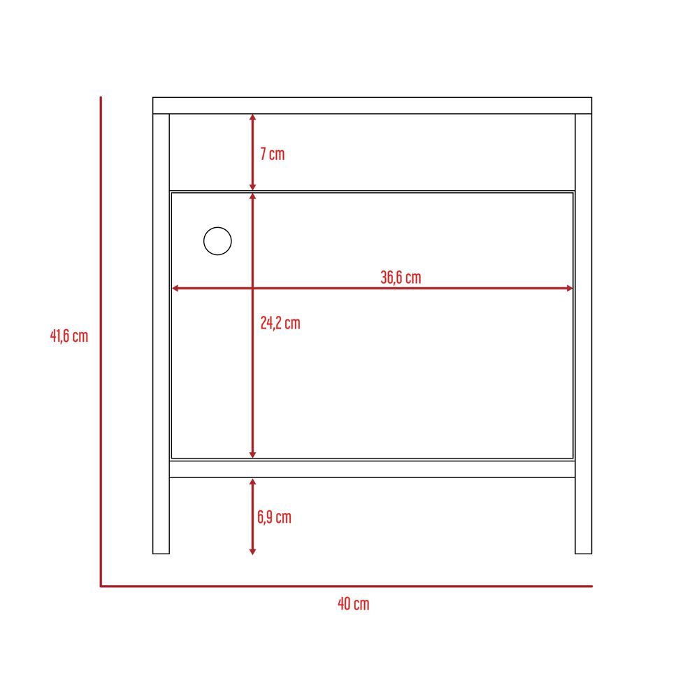 Velador 1 Puerta 41,6x40x35 Cm Café Oscuro image number 5.0