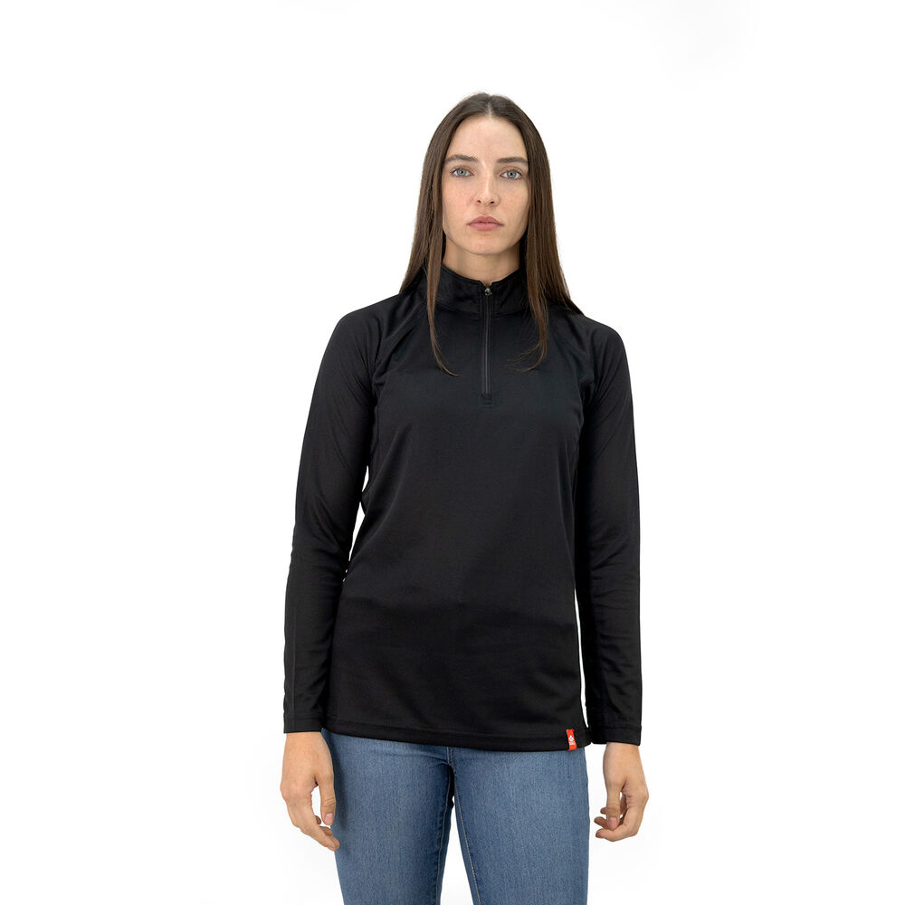 Polera Quebec Half-zip Negro Mujer image number 0.0