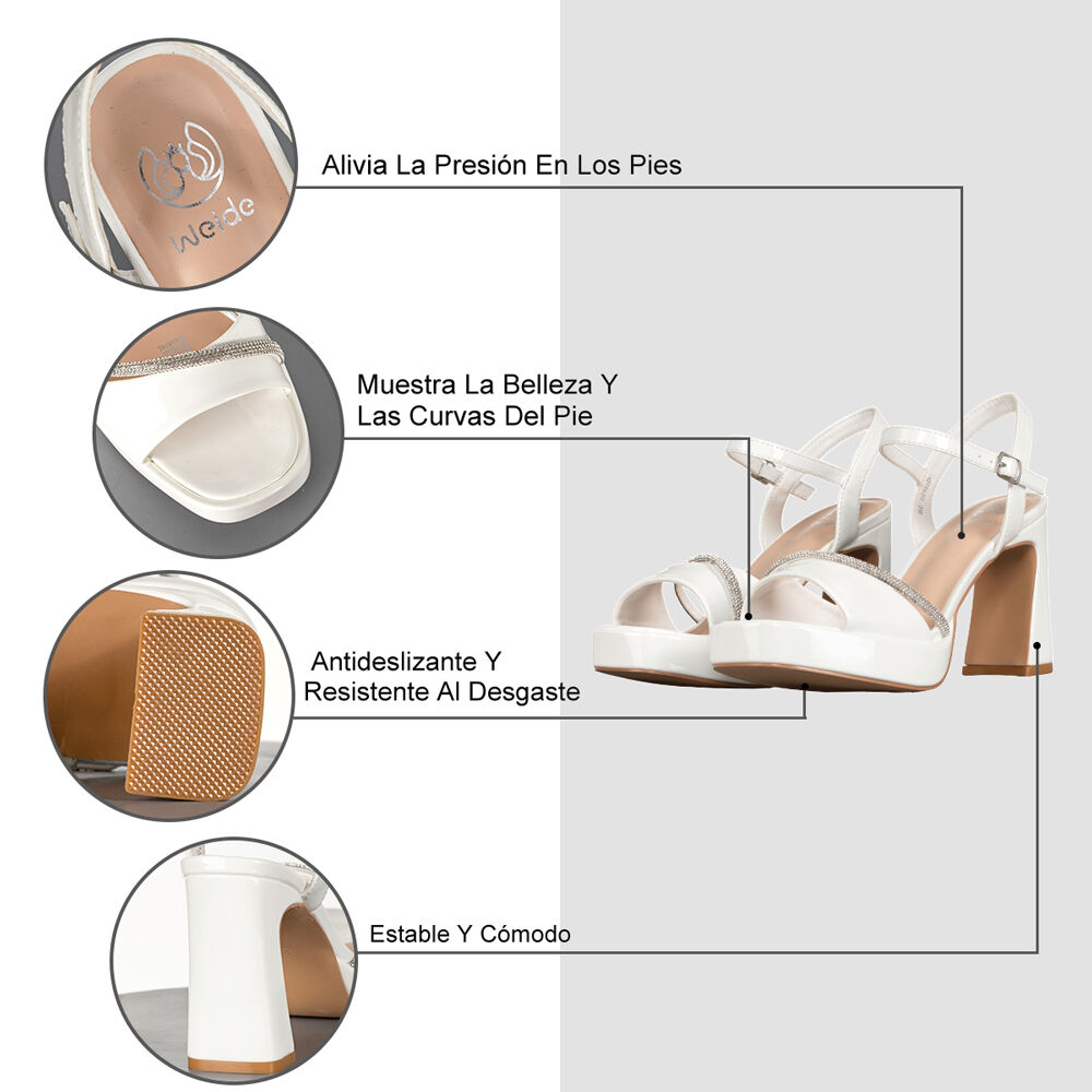 Sandalias Casual Fiesta Charol Mujer Plataforma Weide Gh130 image number 5.0