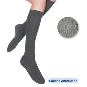 Pack 5 Calcetines Escolar Largo Algod&oacute;n Gris Unisex