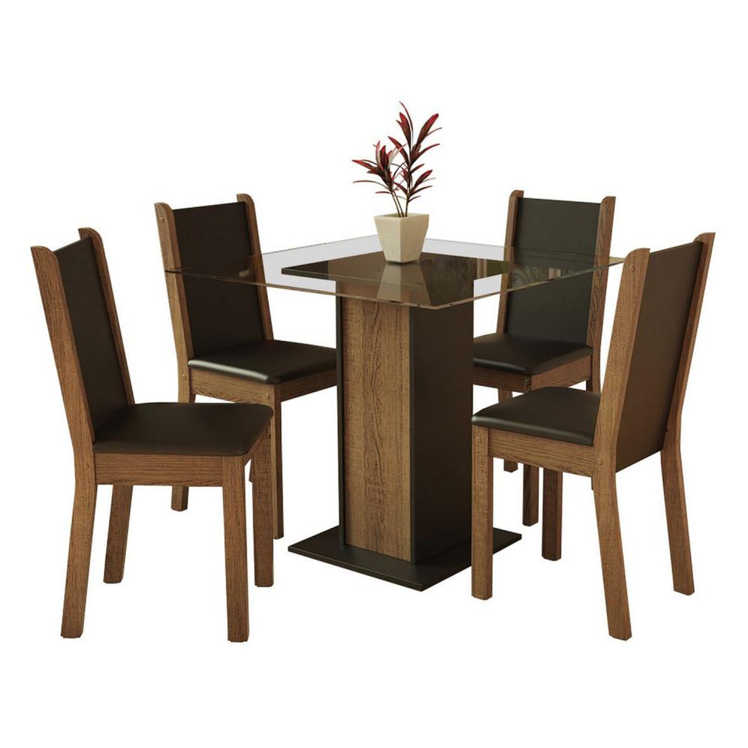 Juego De Comedor Vekkahome John / 4 Sillas image number 0.0