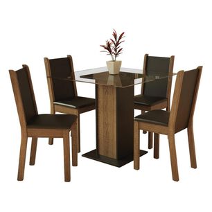 Juego De Comedor Vekkahome John / 4 Sillas