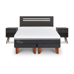 Cama Europea Cic Ortopedic Advance / 2 Plazas / Base Dividida + Set De Maderas