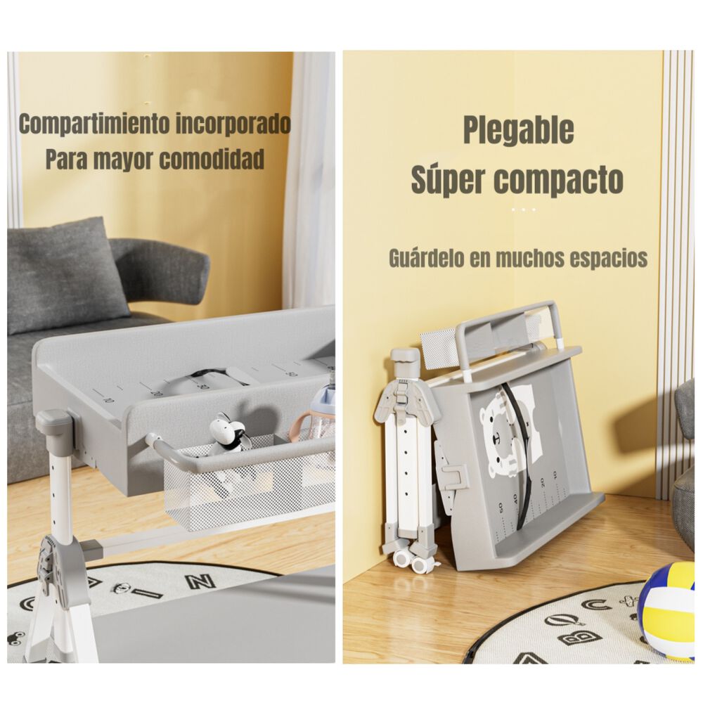 Mudador De Pañales Plegable 3 En 1 Lubabycas Gris image number 7.0