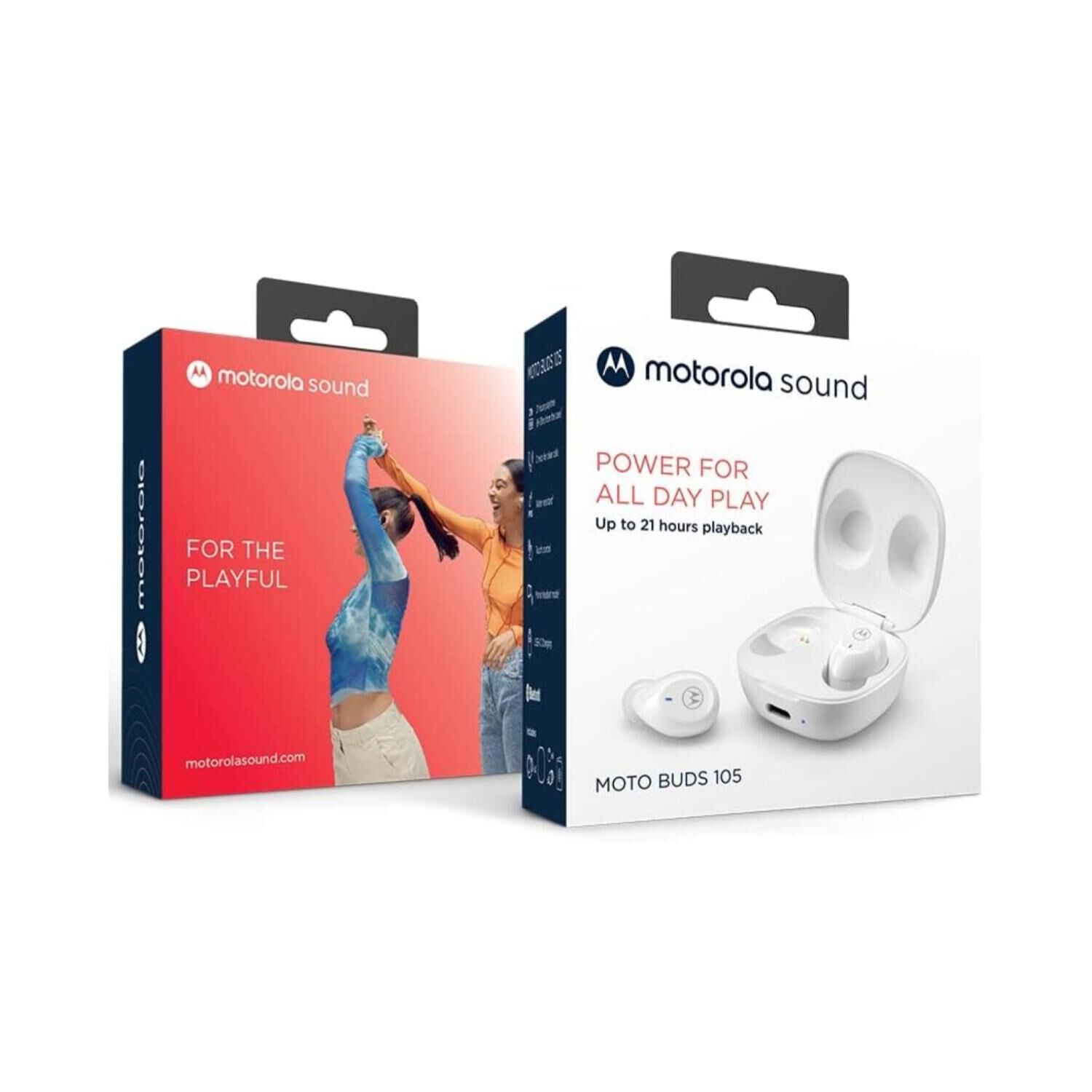 Audifonos Bluetooth Tw Ipx5 Recargables Moto Buds 105 Blanco image number 3.0