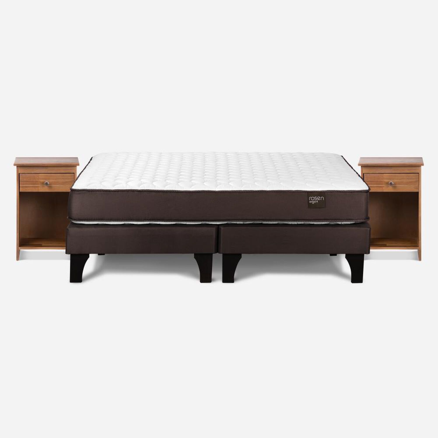 Cama Europea Rosen Ergo T / King / Base Dividida + Velador Tabor Caramelo image number 0.0
