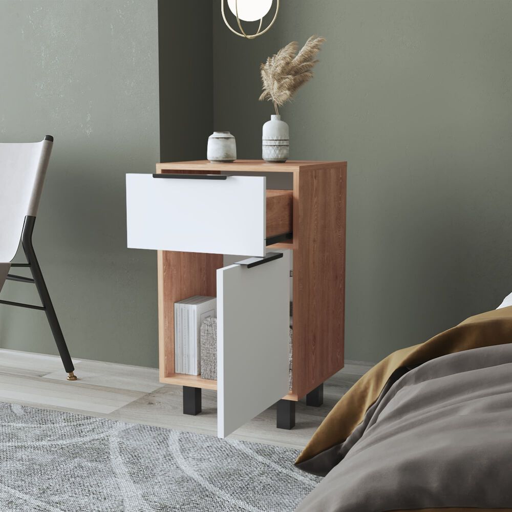 Velador 1 Caj&oacute;n 1 Puerta Fm-002c - Cafe Claro image number 5.0