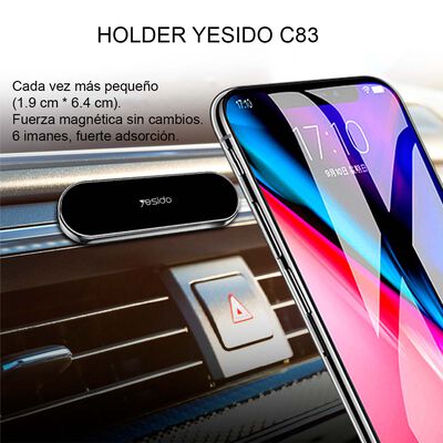 Soporte Holder Magnético Para Celular  Yesido C83 Negro