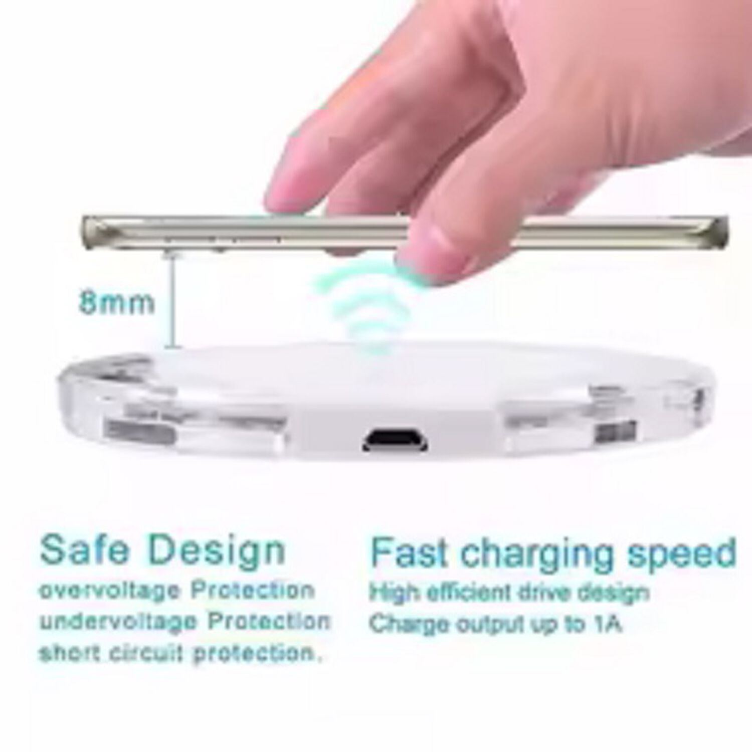 Cargador De Celular Inalambrico 1a 10w Smartphone Android Para Iphone image number 6.0