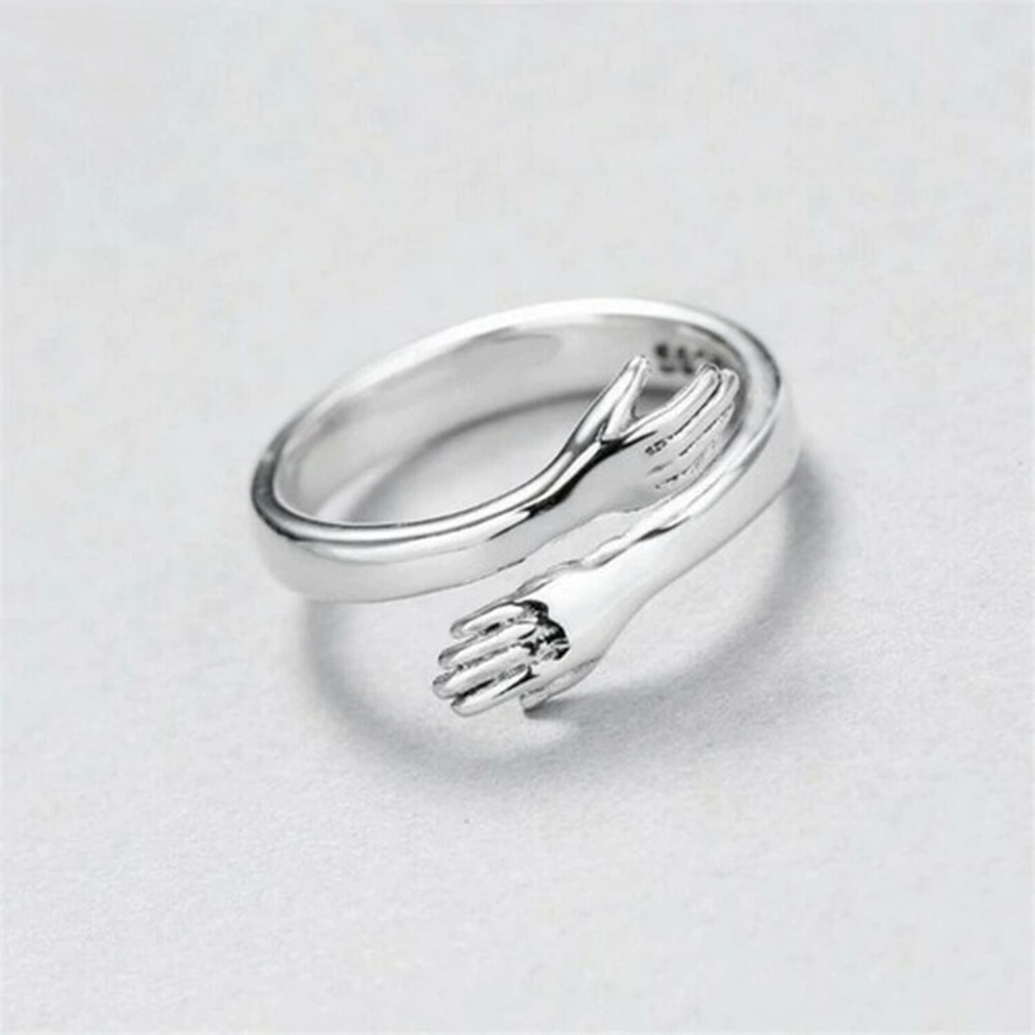 Anillo Abrazo Plata Real Sterlina 925 Abrazo Amor Joyeria Fina image number 4.0