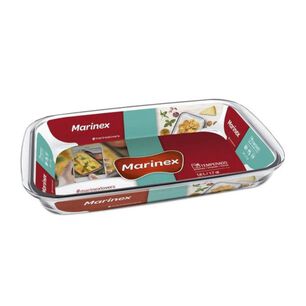Fuente Peque&ntilde;a Marinex 1600ml Asadera Rectangular De Vidrio