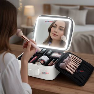 Malet&iacute;n De Maquillaje Con Luz Led Y Espejo Estuche De Maquillaje Organizador