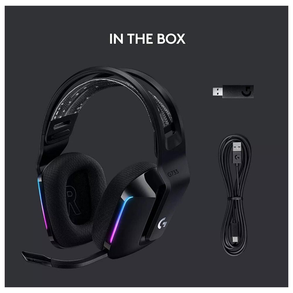 Audifono Gamer Inalambrico Rgb Lightspeed Negro G733 image number 2.0